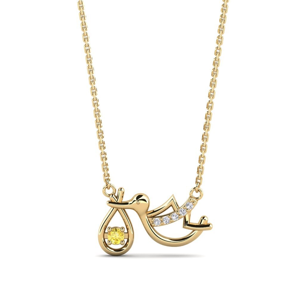 Saphir Jaune Collier pour femme Sasha