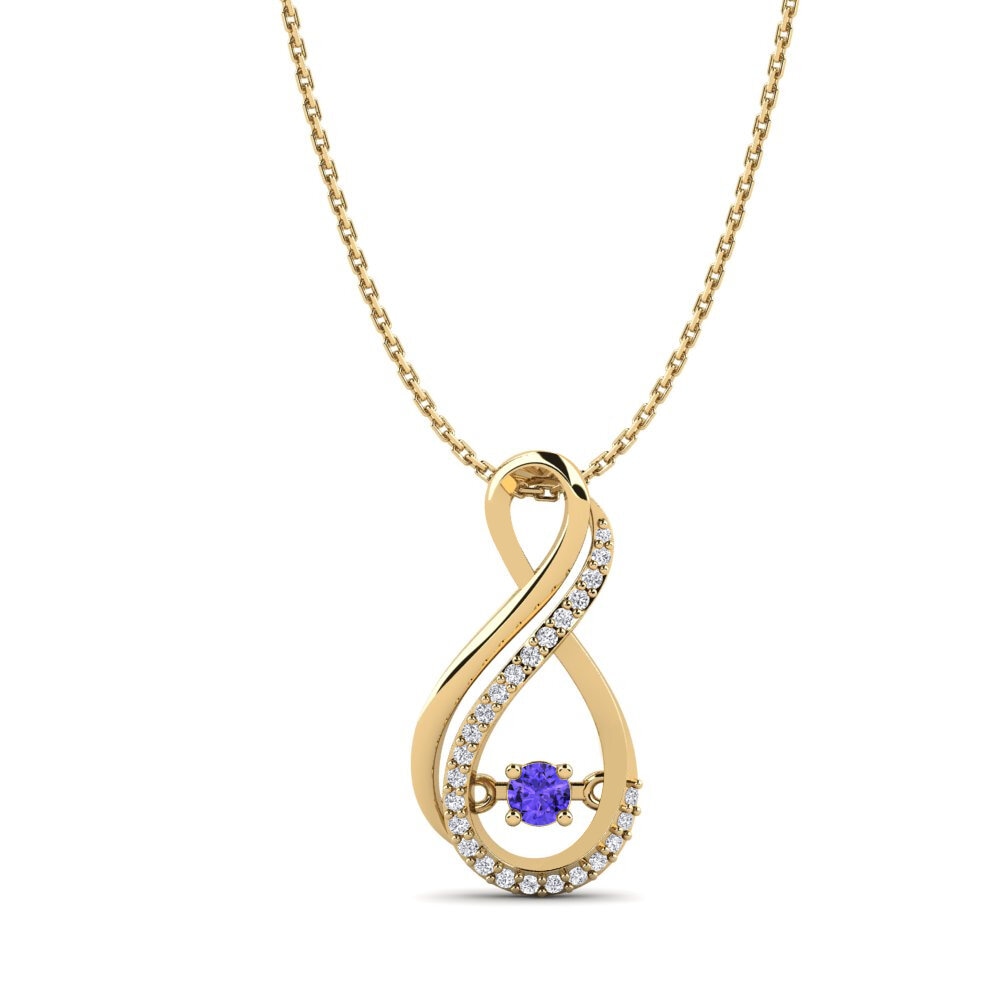 Gelbgold 585 Tansanit Damen anhänger Gisela