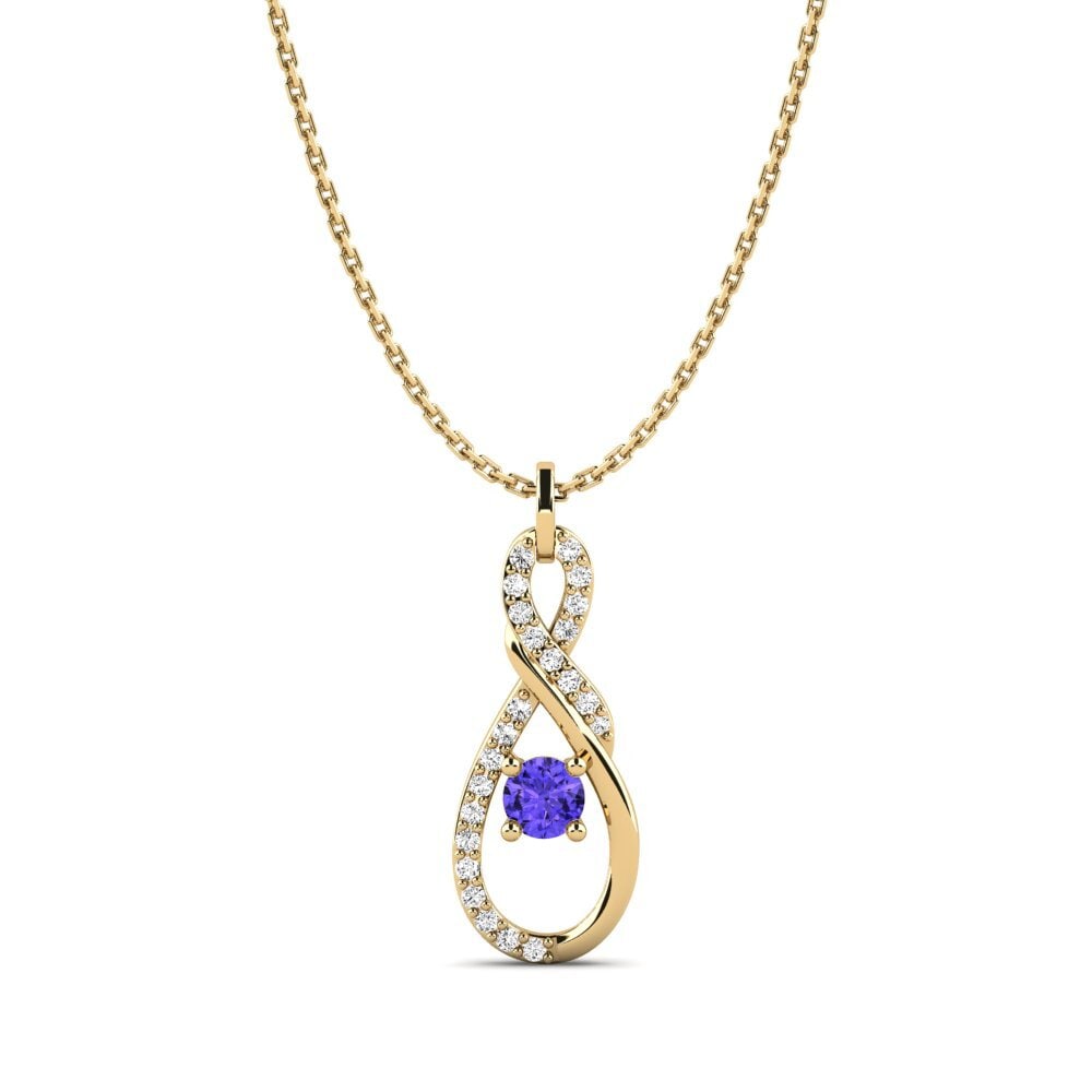 Gelbgold 585 Tansanit Damen anhänger Griselda
