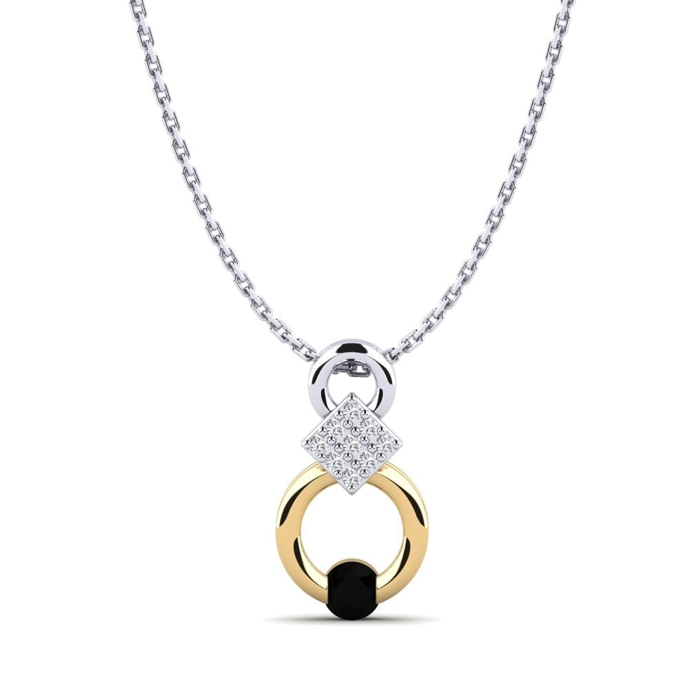 14ct White & Yellow Gold Black Sapphire Women's Pendant Nousha