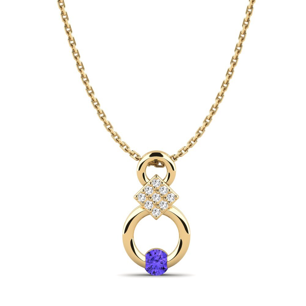 Gelbgold 585 Tansanit Damen anhänger Nousha
