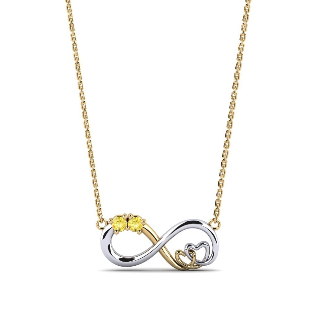 14ct Yellow & White Gold Yellow Sapphire Women's Necklace Rada