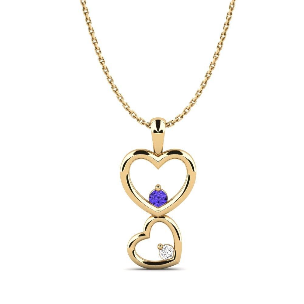 Gelbgold 585 Tansanit Damen anhänger Erika