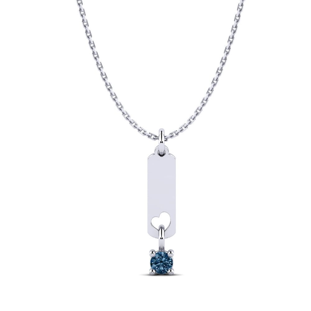 950 Platin Blauer Diamant Damen anhänger Edona