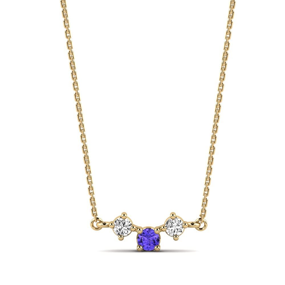 Gelbgold 585 Tansanit Damen halskette Tatiana