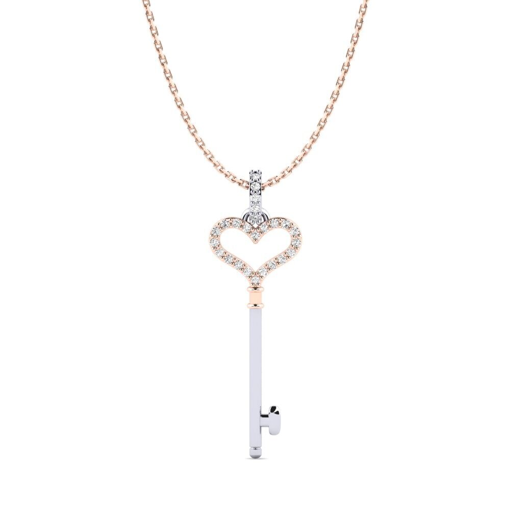 18k Oro Rosa & Blanco Moissanita Colgante de Mujer Monique