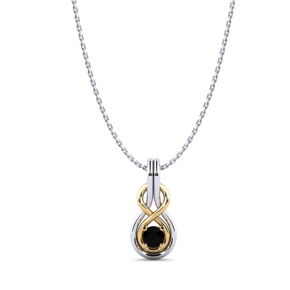 14ct White & Yellow Gold Black Sapphire Women's Pendant Laima
