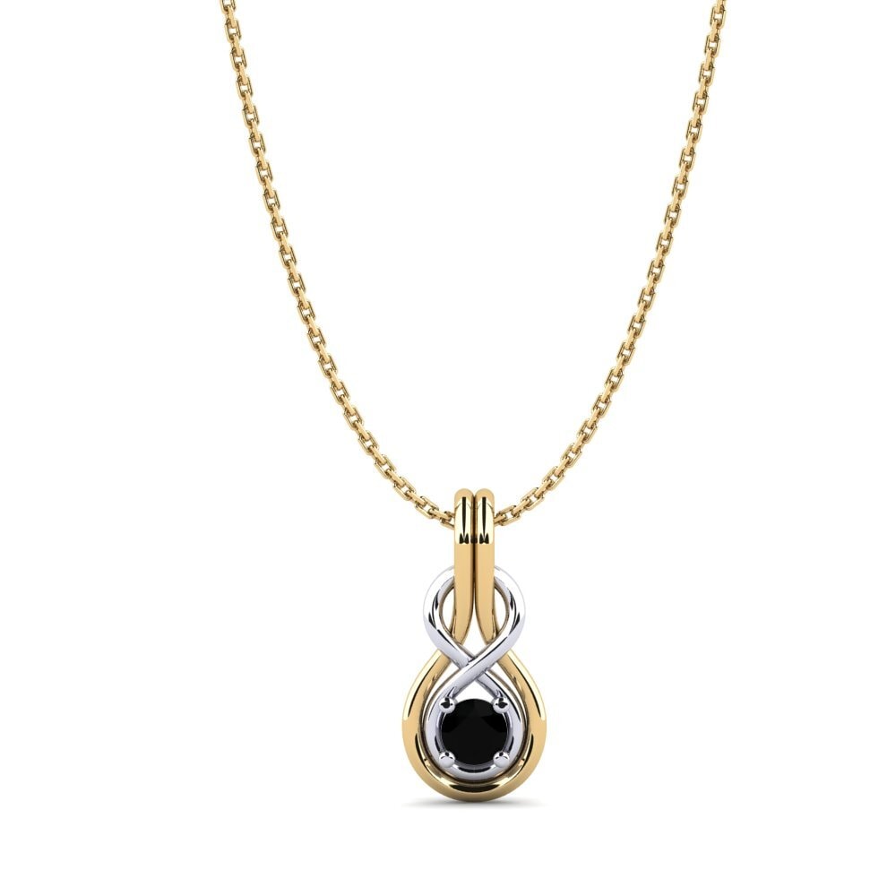 14ct Yellow & White Gold Black Sapphire Women's Pendant Laima