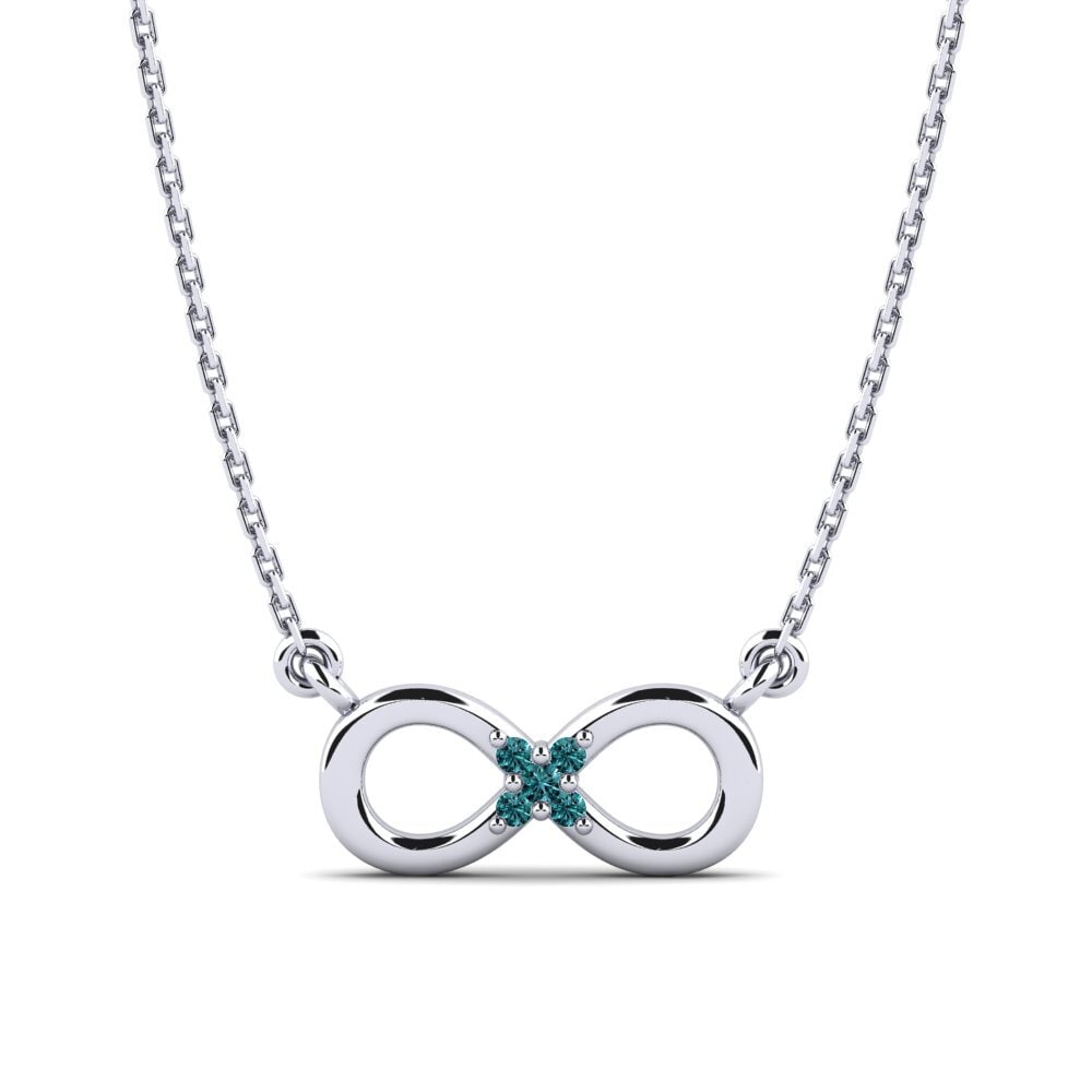 950 Platin Blauer Diamant Damen halskette Marceli