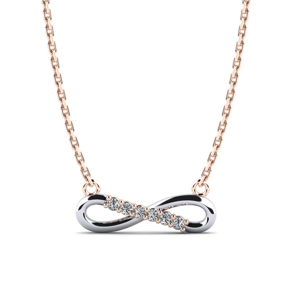 18k Oro Rosa & Blanco Circonita Collar de Mujer Nika