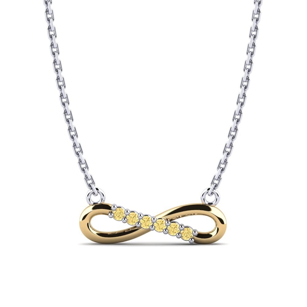 Vàng Trắng-Vàng 18K Kim Cương Vàng Mặt dây chuyền nữ Nika