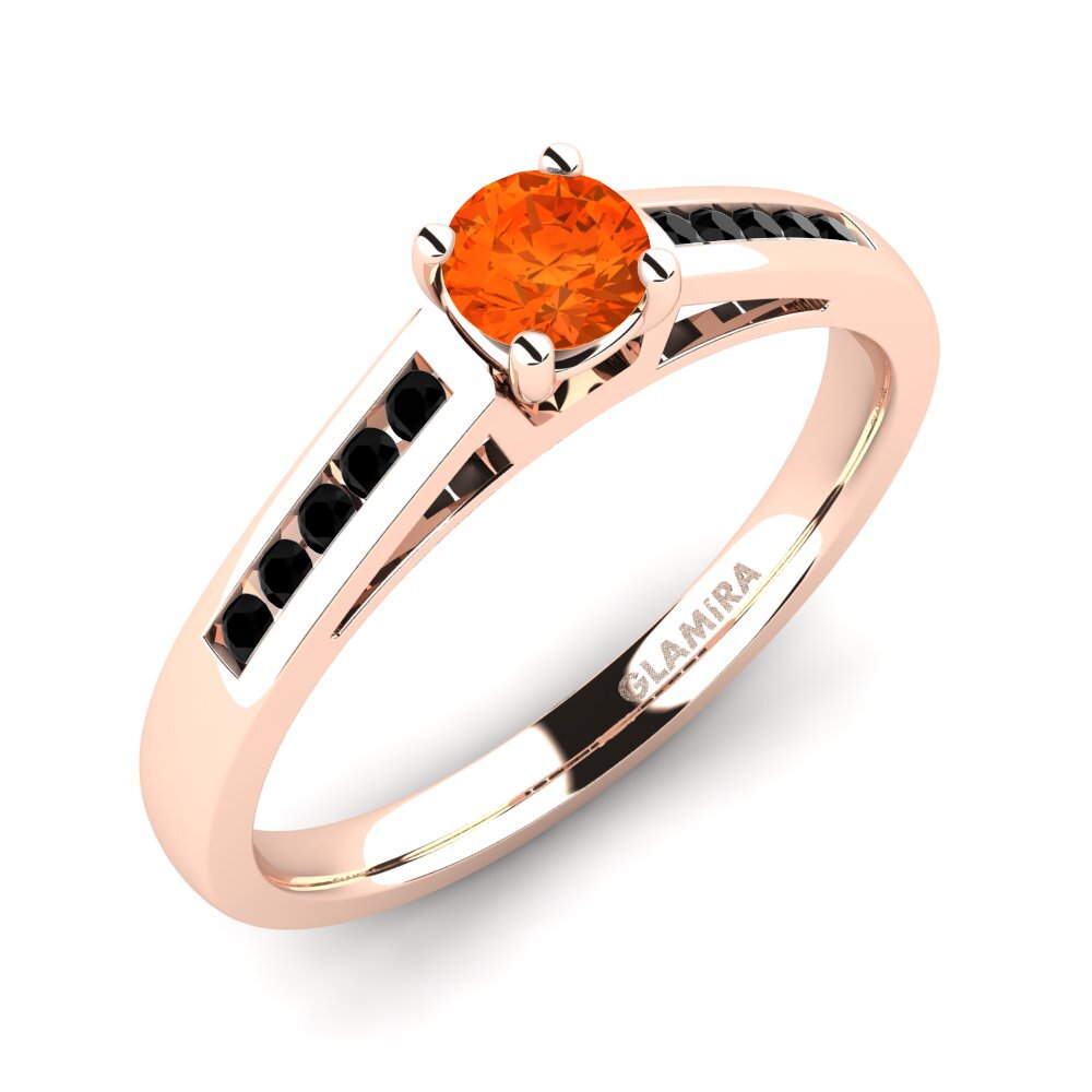 14ct Rose Gold Fire Opal Diamonds Ring Penelope