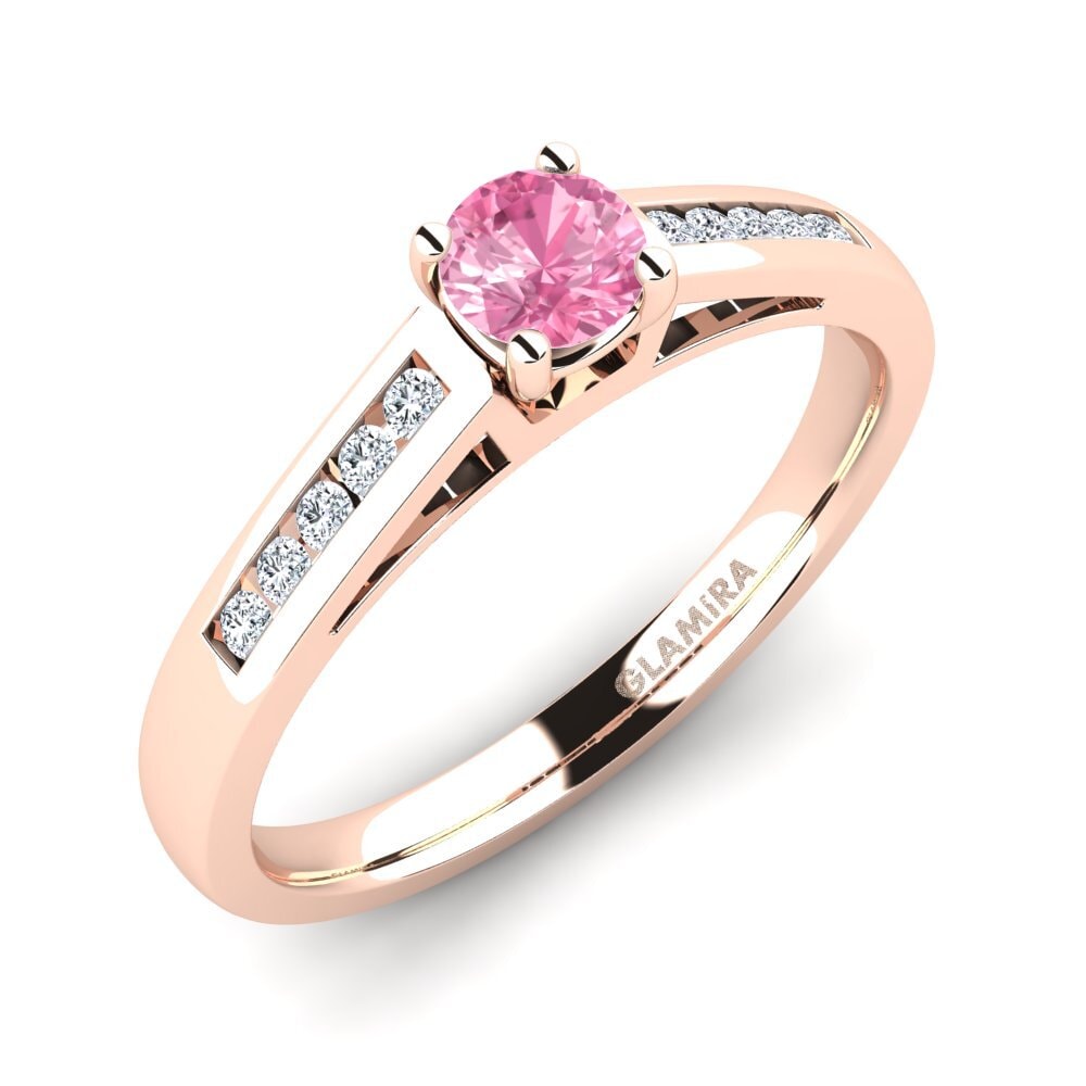 14ct Rose Gold Pink Sapphire Diamonds Ring Penelope