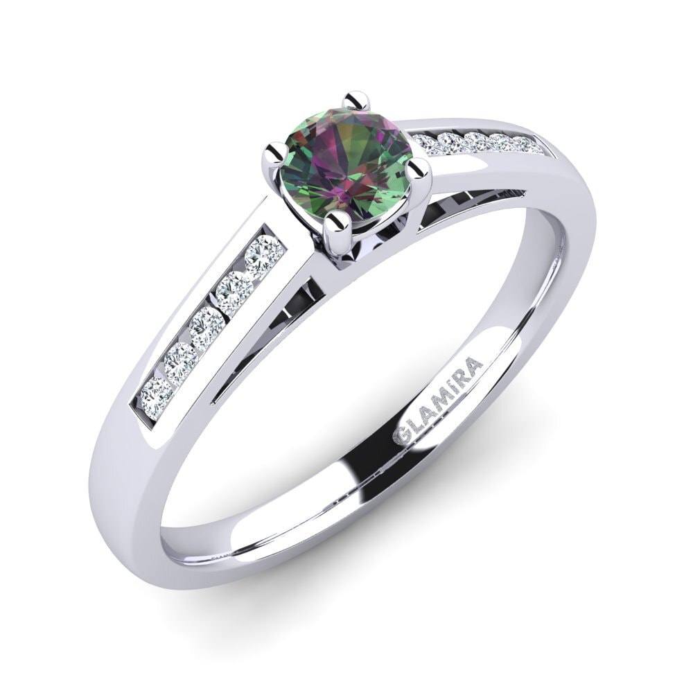 950 Platinum Mystic Topaz Diamonds Ring Penelope