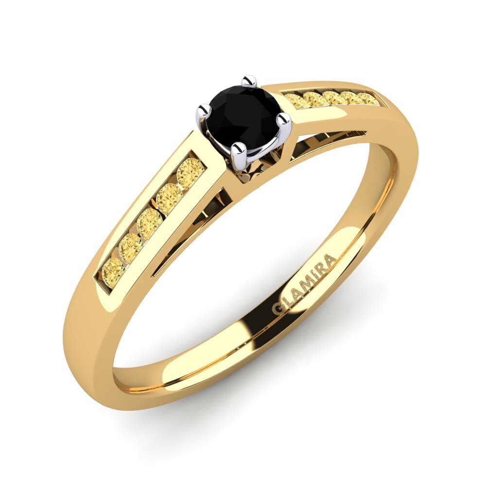 18k Oro Amarillo & Blanco Anillo de compromiso Penelope 0.16crt