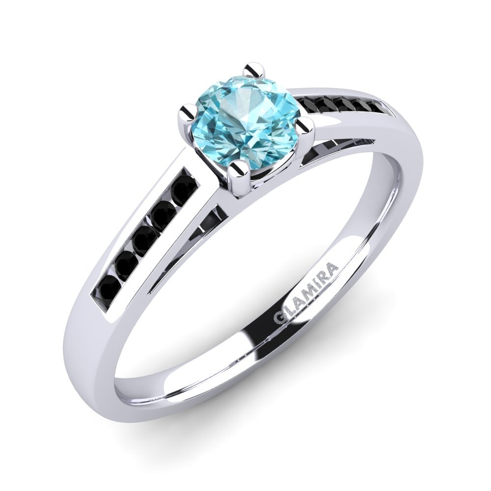 Blue Zircon Engagement Ring Penelope 0.5 crt