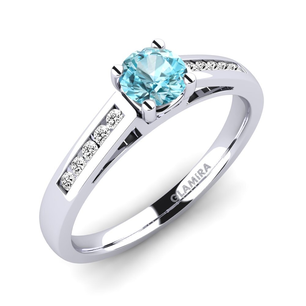 Zircon Bleu Bague de fiançailles Penelope 0.5crt