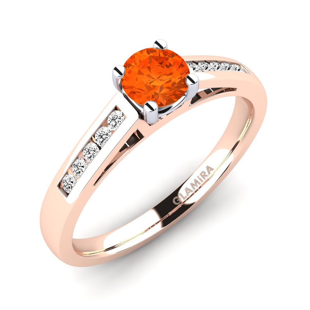 14ct Rose / White Gold Fire-Opal Engagement Ring Penelope 0.5 crt