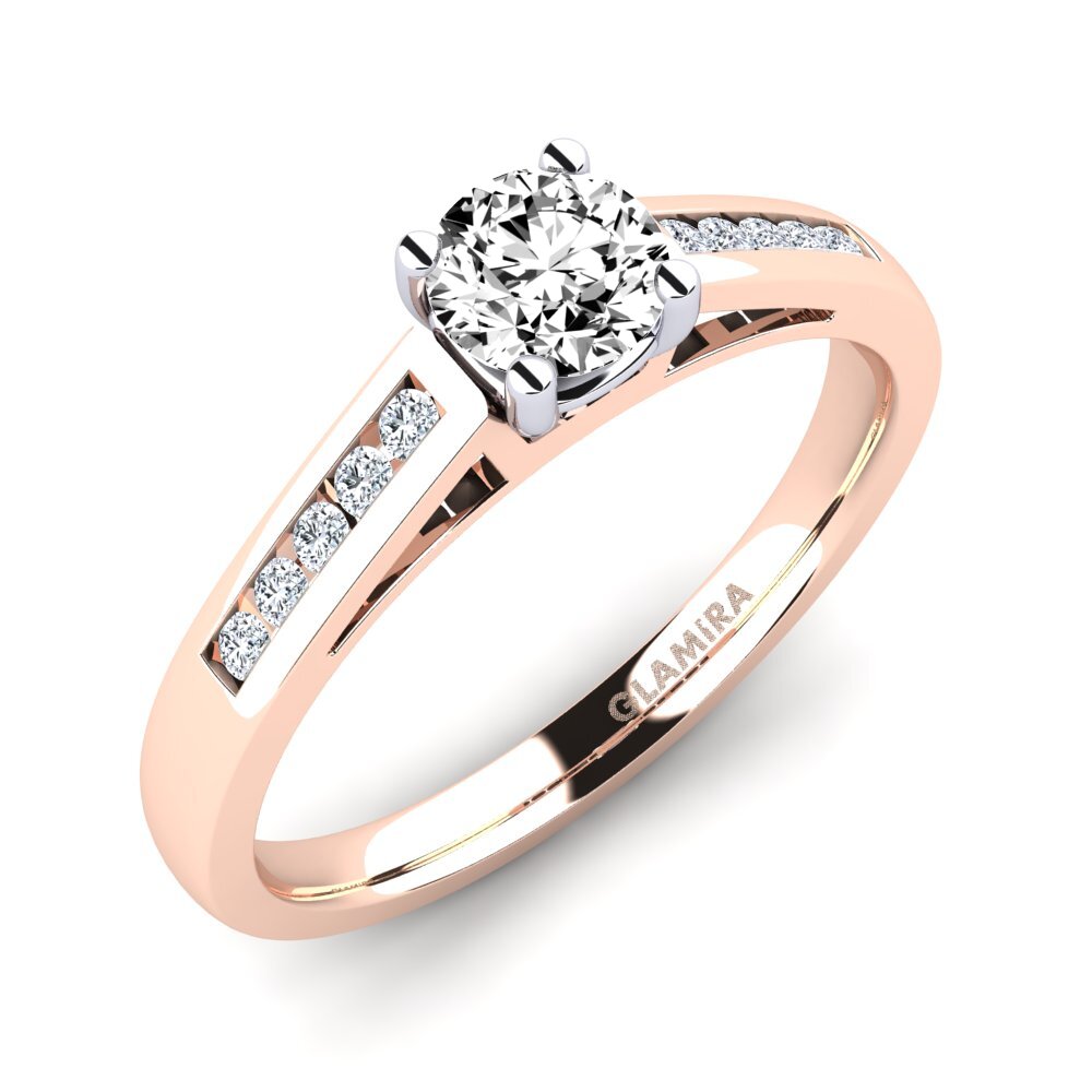 9ct Rose / White Gold Moissanite Engagement Ring Penelope 0.5 crt
