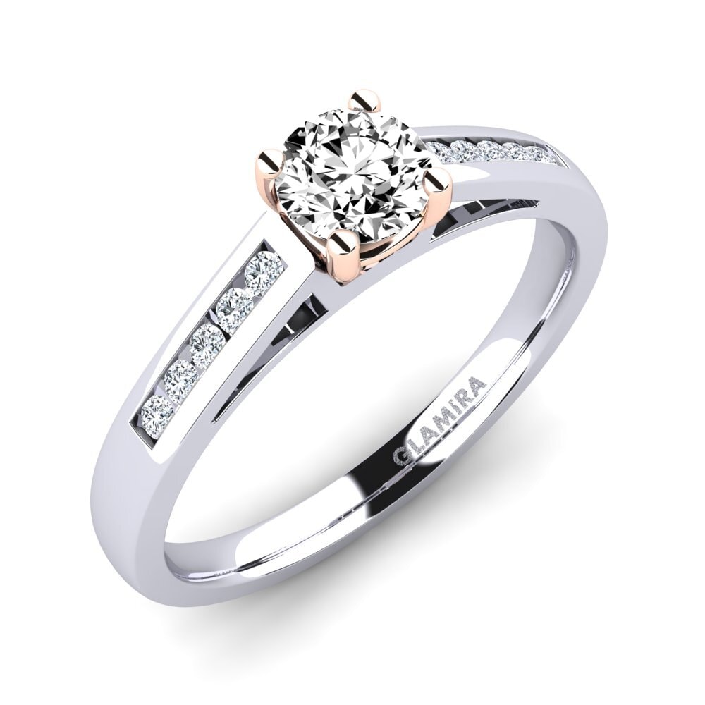 9ct White / Rose Gold Moissanite Engagement Ring Penelope 0.5 crt