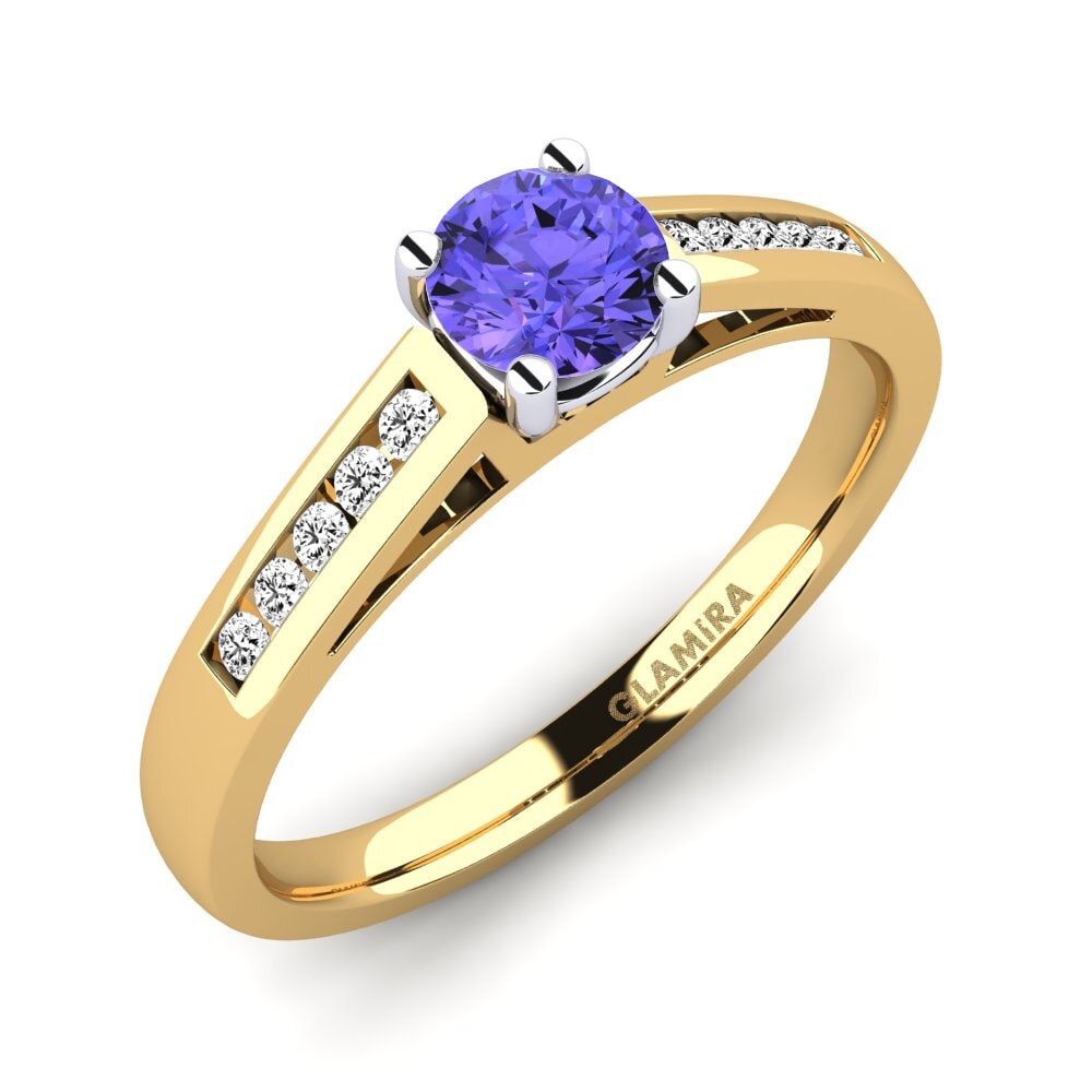 14ct Yellow / White Gold Tanzanite Engagement Ring Penelope 0.5 crt