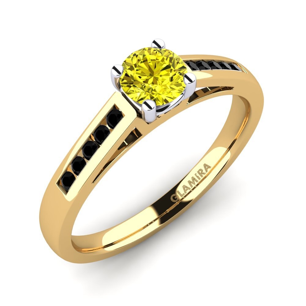 18k Oro Amarillo & Blanco Anillo de compromiso Penelope 0.5crt