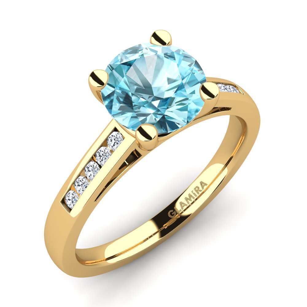 Blue Zircon Engagement Ring Penelope 2.0 crt