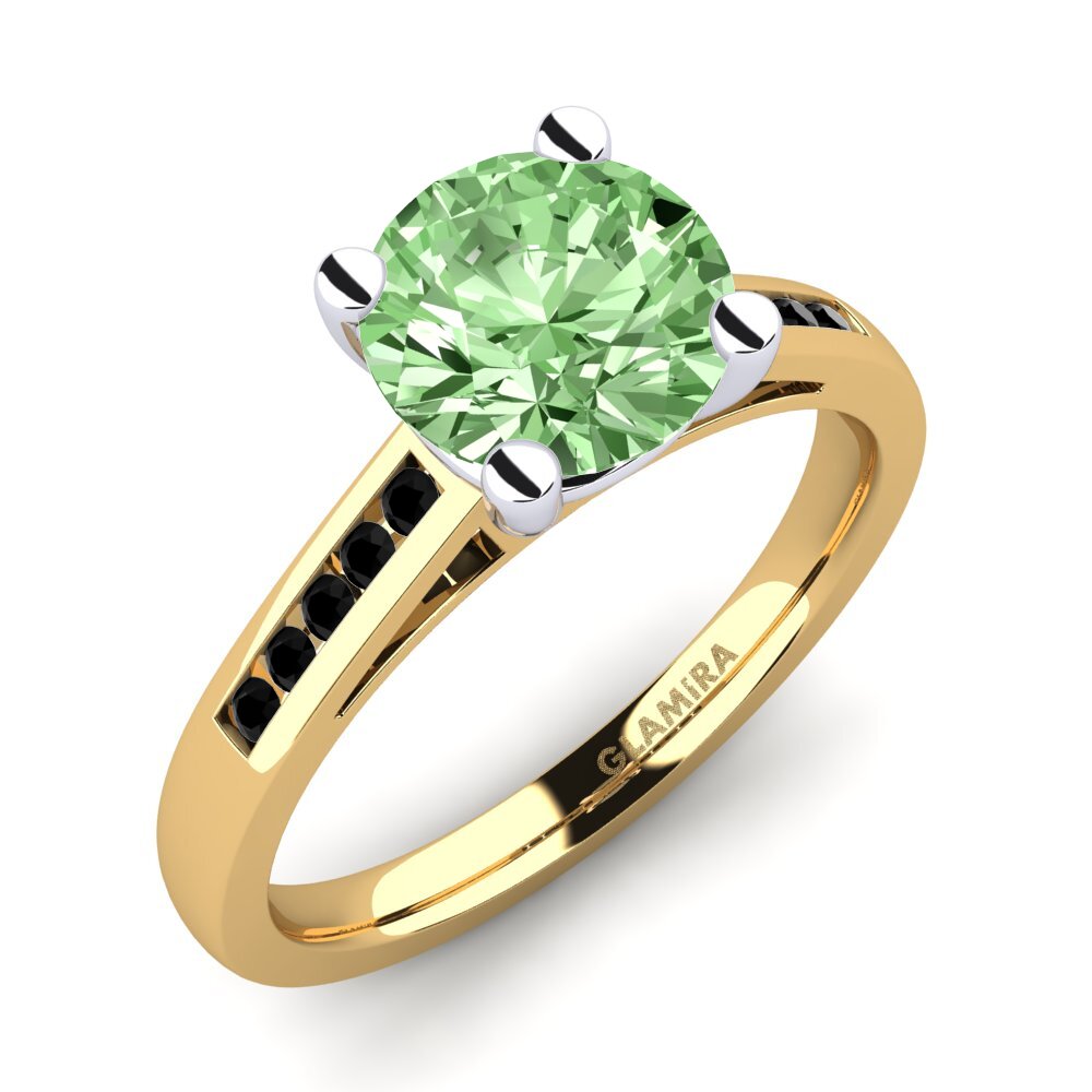 18k Oro Amarillo & Blanco Anillo de compromiso Penelope 2.0crt