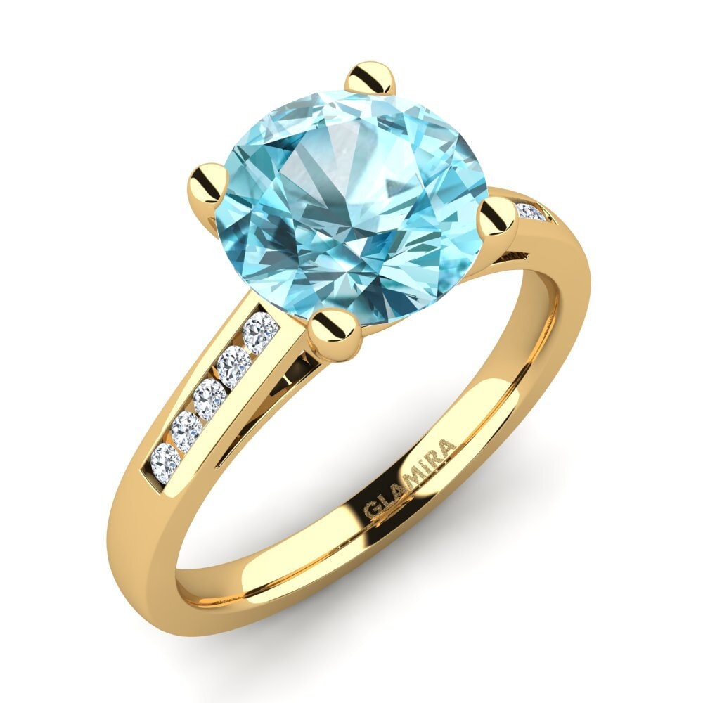Blue Zircon Engagement Ring Penelope 3.0 crt