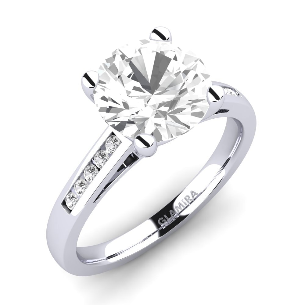 925 Prata de lei diamante-safira Anel de Noivado Penelope 3.0crt