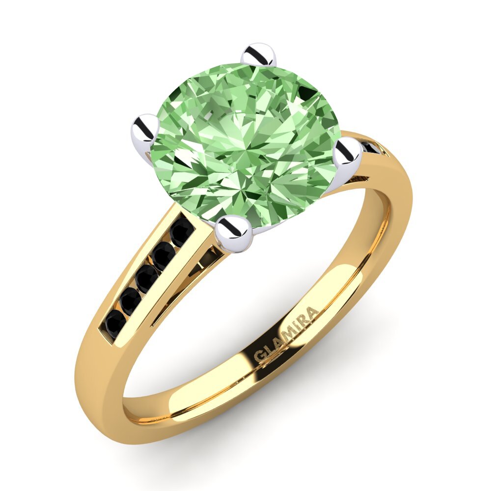 18k Oro Amarillo & Blanco Anillo de compromiso Penelope 3.0crt