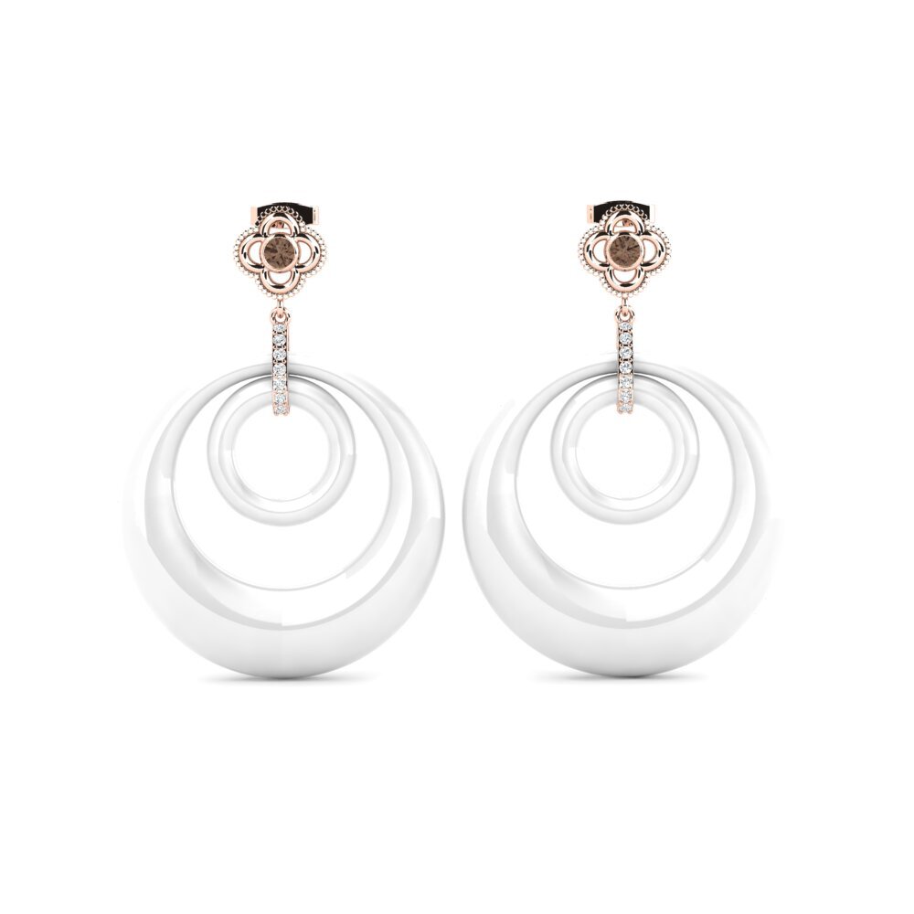 Round Smoky Quartz Women's Earring Penner
