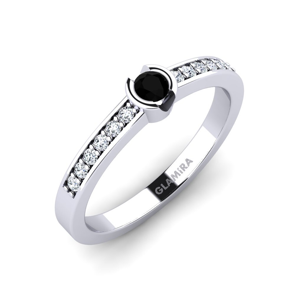 Onyx Noir Bague de fiançailles Penthe 0.1crt