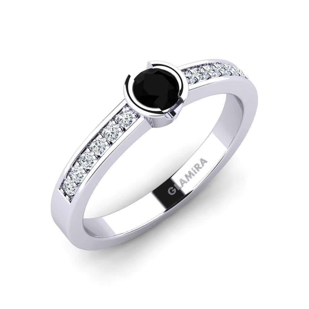Onyx Noir Bague de fiançailles Penthe 0.25crt