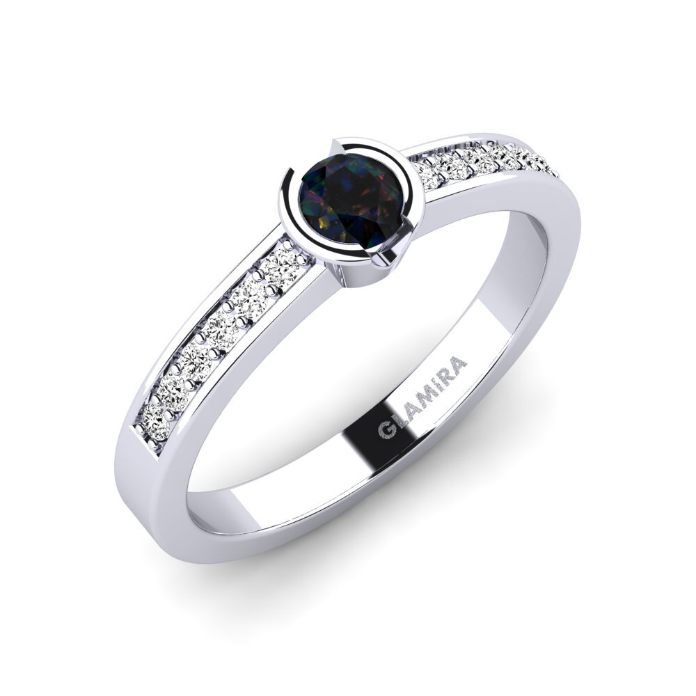 Black Opal Engagement Ring Penthe 0.25 crt