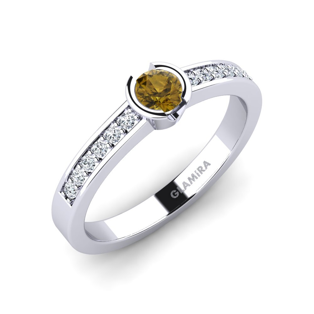 Zircon Brun Bague de fiançailles Penthe 0.25crt