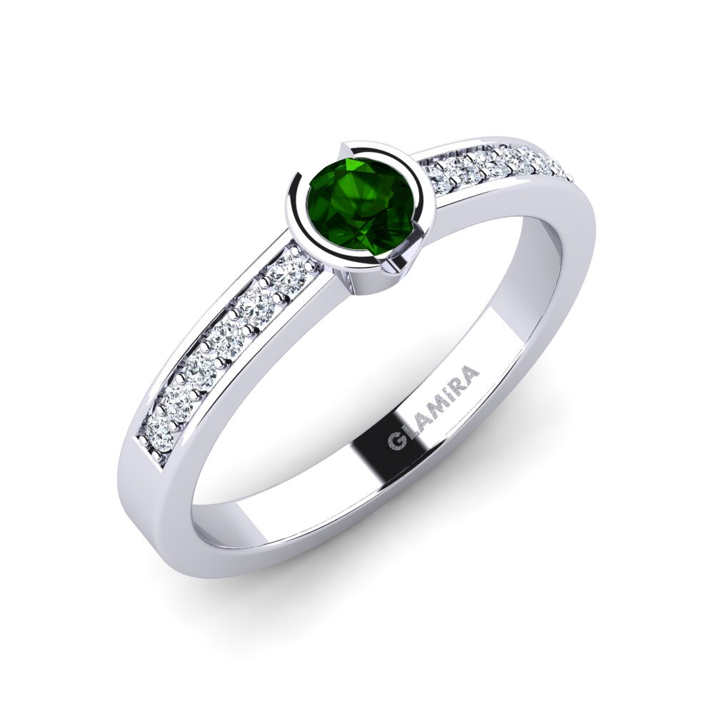 Green Tourmaline Engagement Ring Penthe 0.25 crt