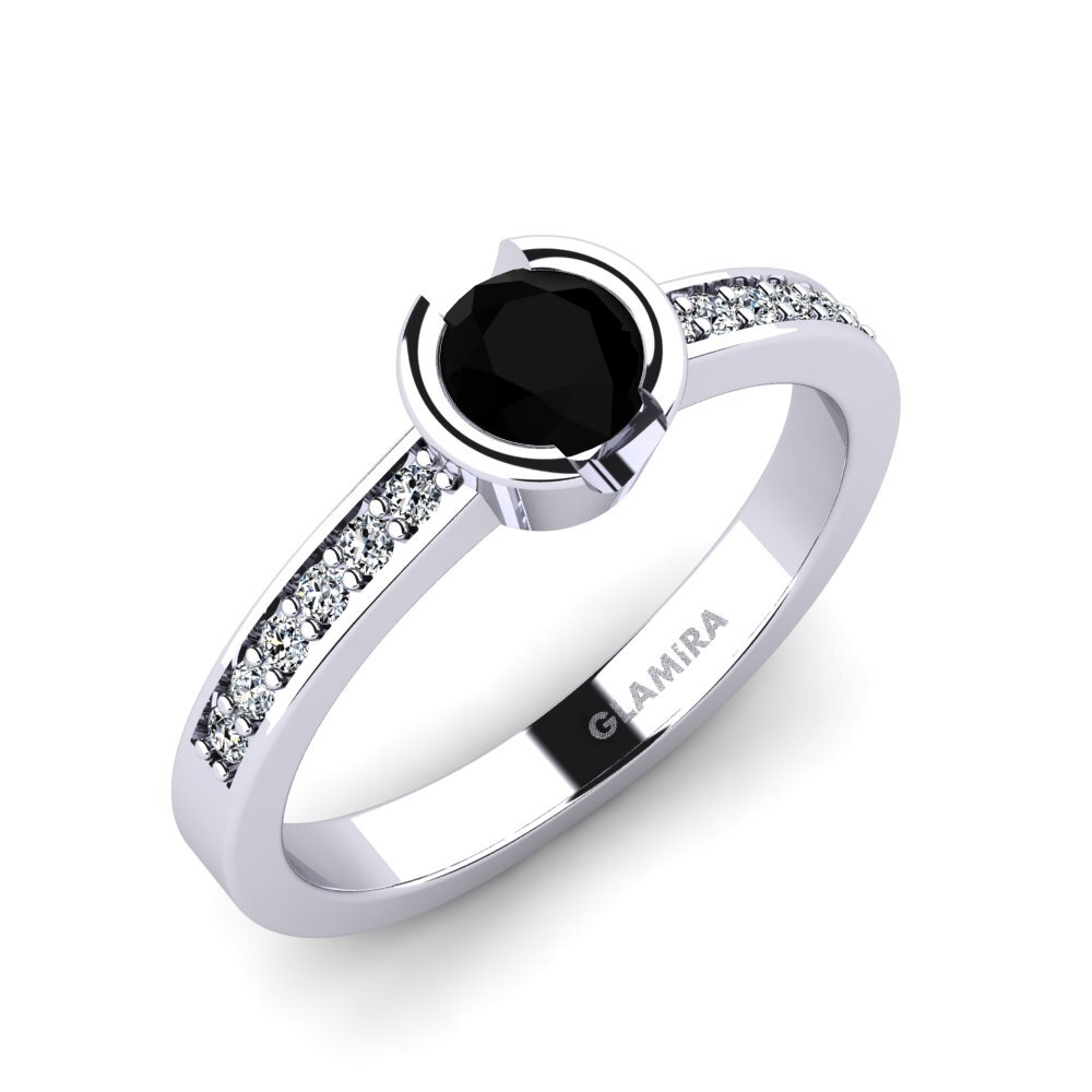 Onyx Noir Bague de fiançailles Penthe 0.5crt