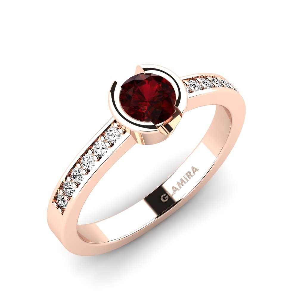 red-750 garnet Anel de Noivado Penthe 0.5crt