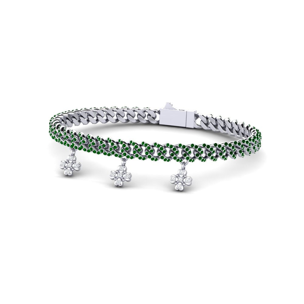 Green Zirconia Women's Bracelet Pentwist