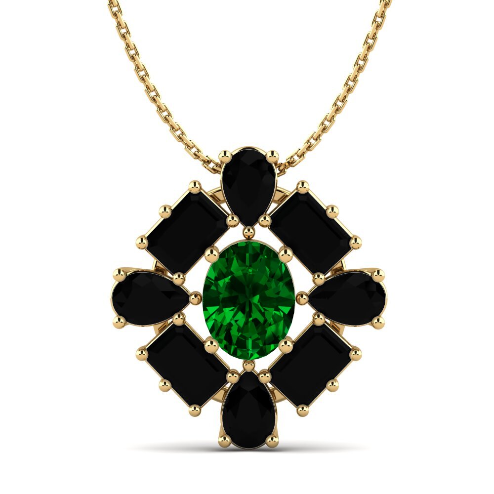Zircônia Verde Pingente Feminino Peonia