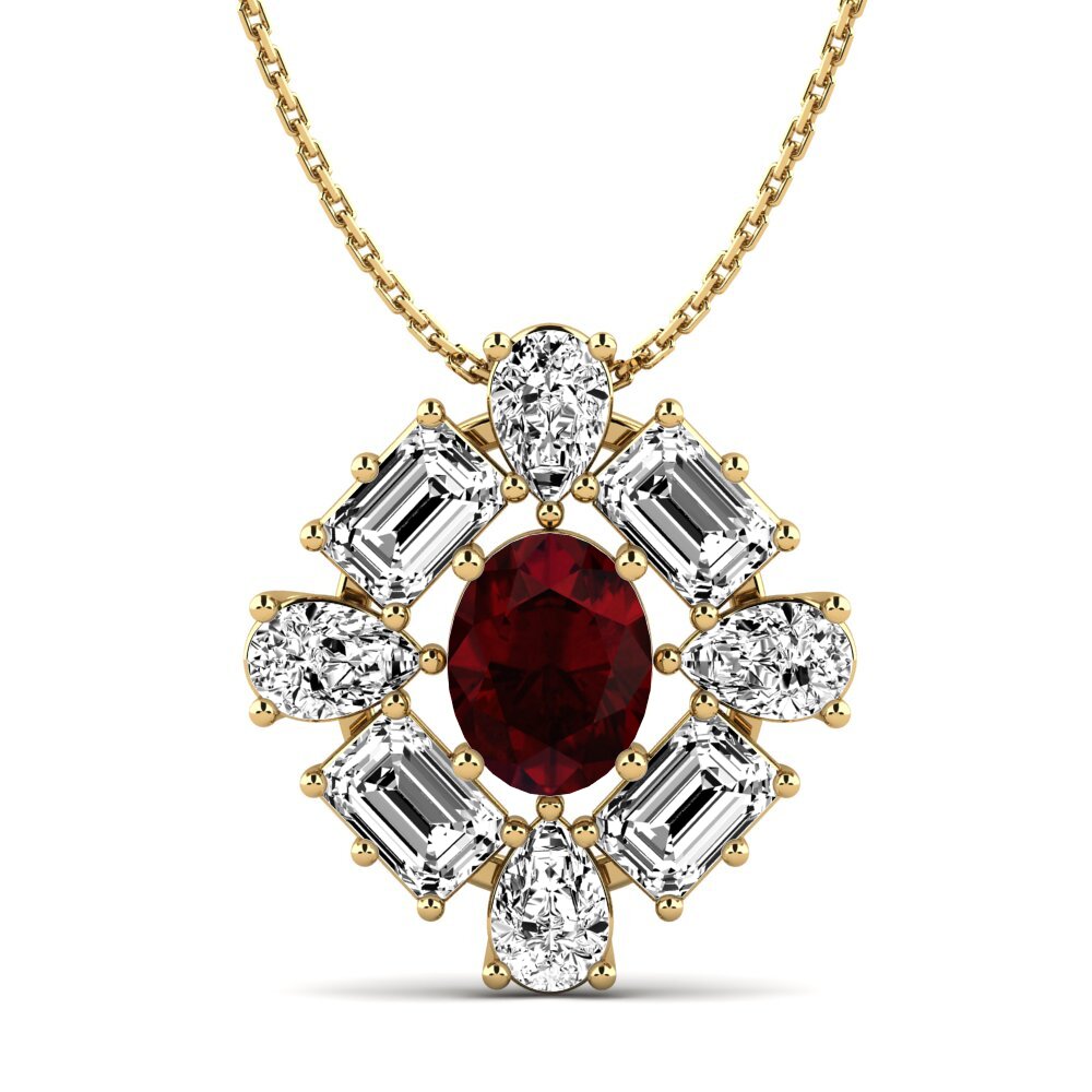 garnet Pingente Feminino Peonia