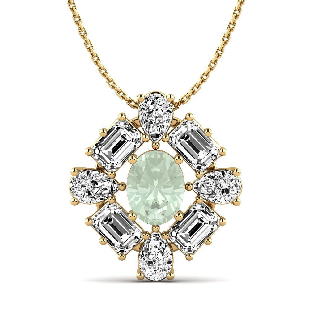 Ametista Verde Pingente Feminino Peonia