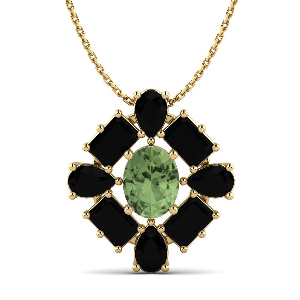 Safira Verde Pingente Feminino Peonia