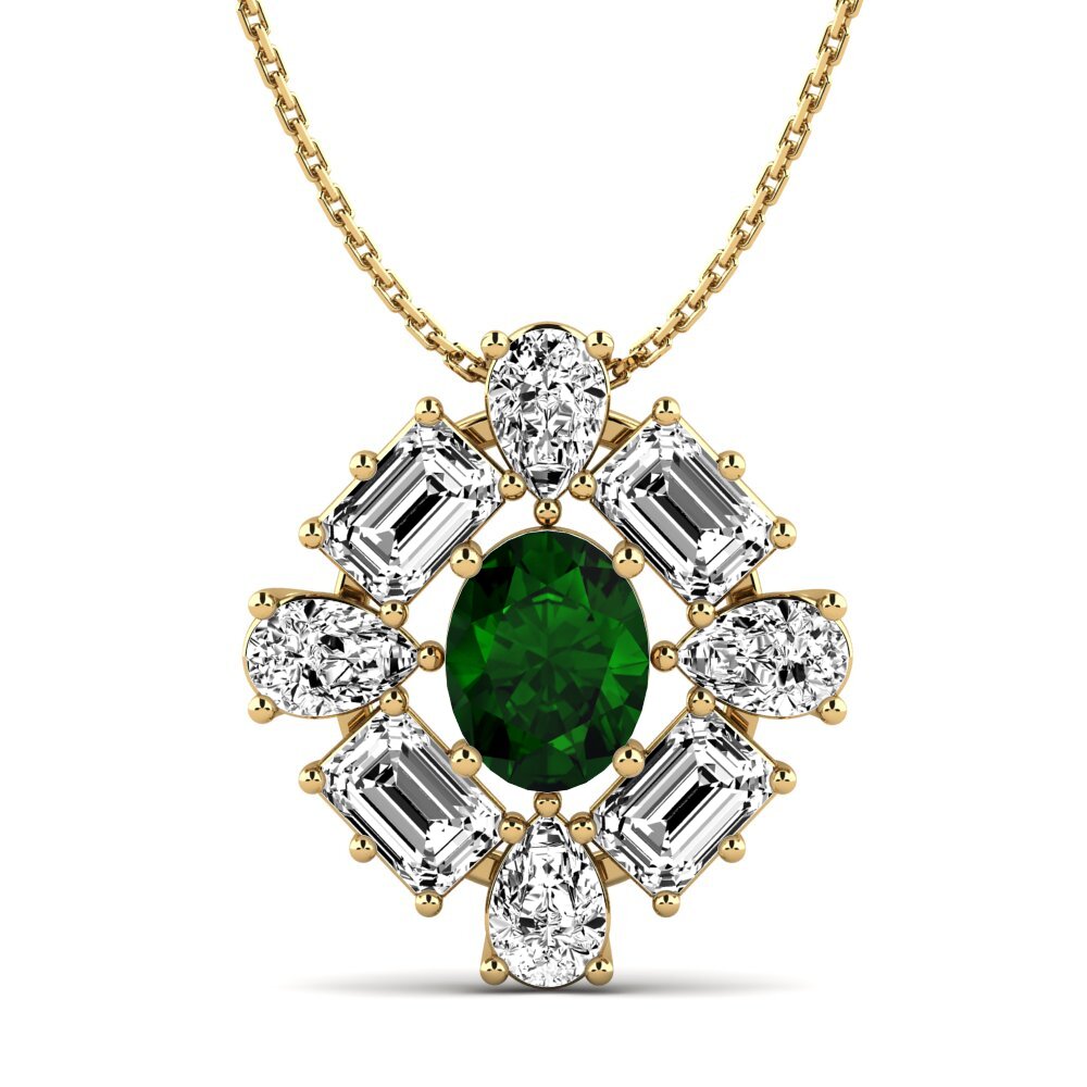 Turmalina Verde Pingente Feminino Peonia