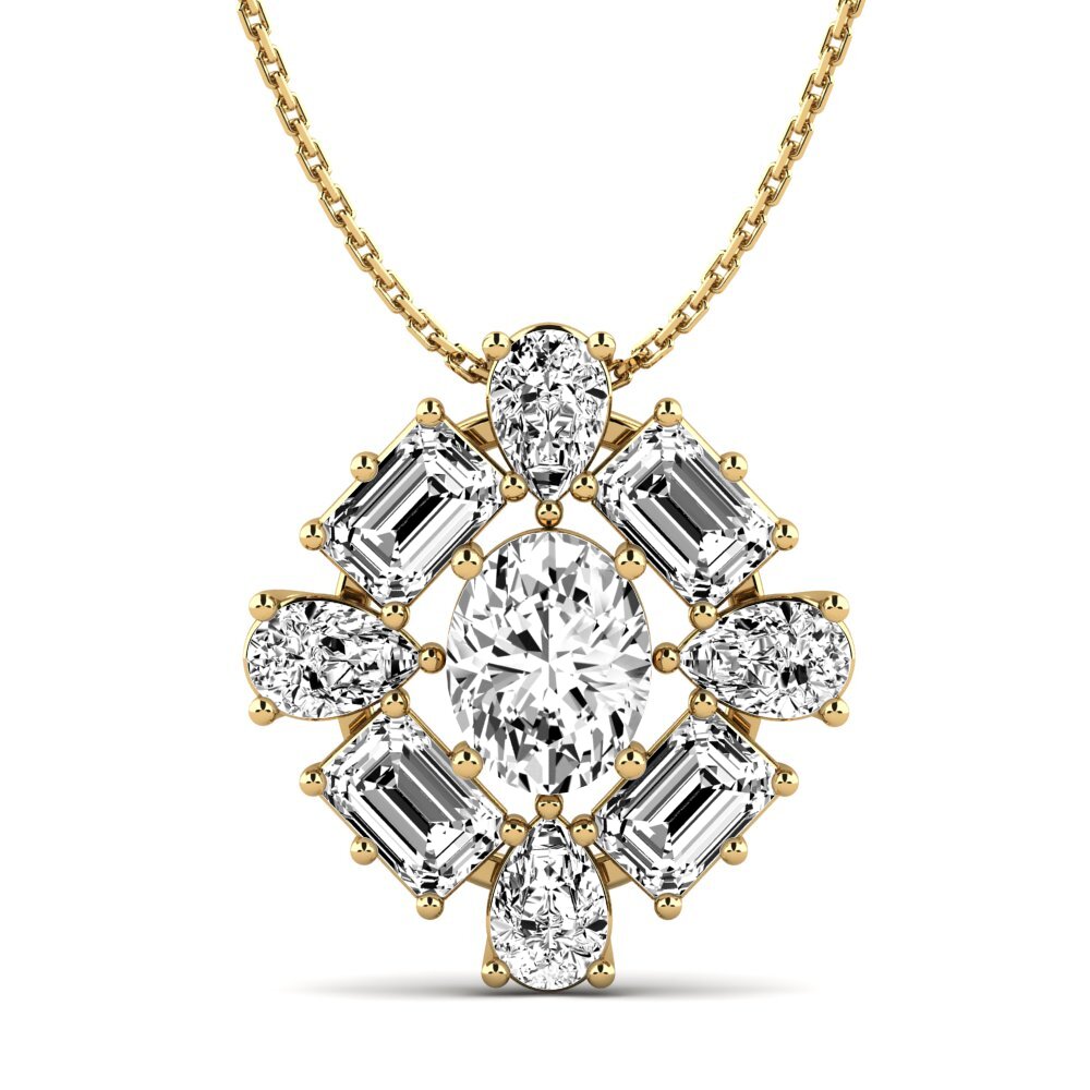 Moissanite Pingente Feminino Peonia