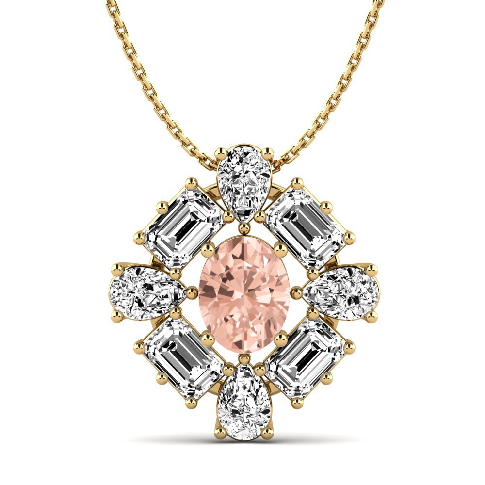 Morganite Pingente Feminino Peonia