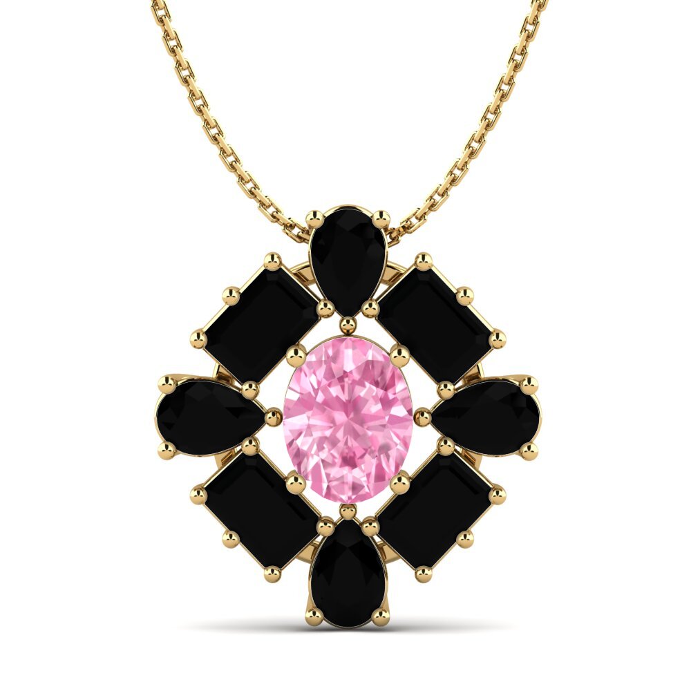 Safira Rosa Pingente Feminino Peonia