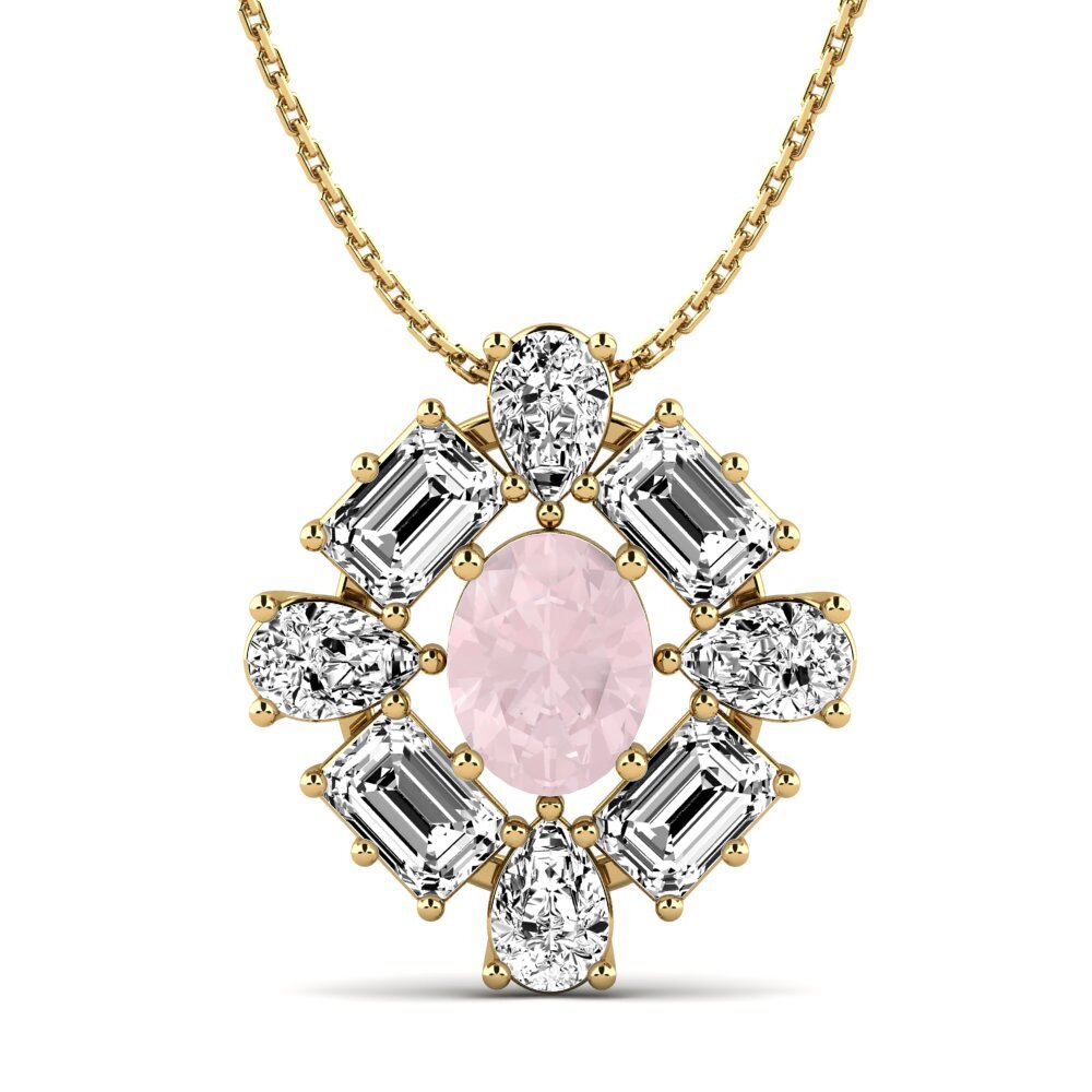 Rose Quartz Pendant Peonia