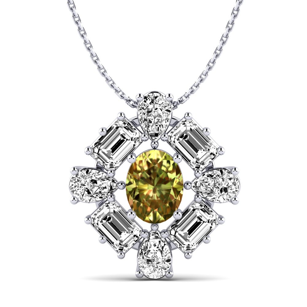 Plata 925 Piedra Sultana Colgante de Mujer Peonia